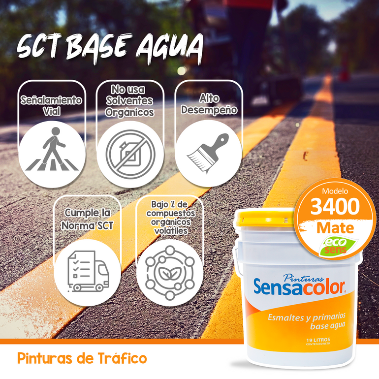 Pintura de Tráfico SCT Certificada - Normas Oficiales - Sensacolor