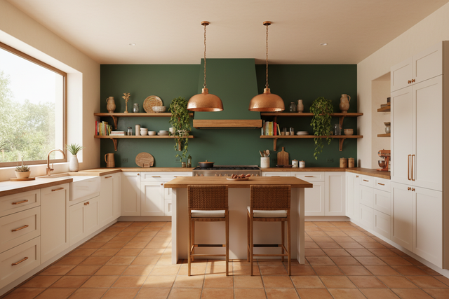 Cocina Verde Bosque + Dorado